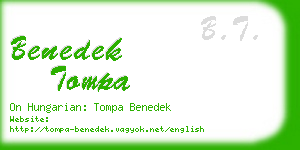 benedek tompa business card